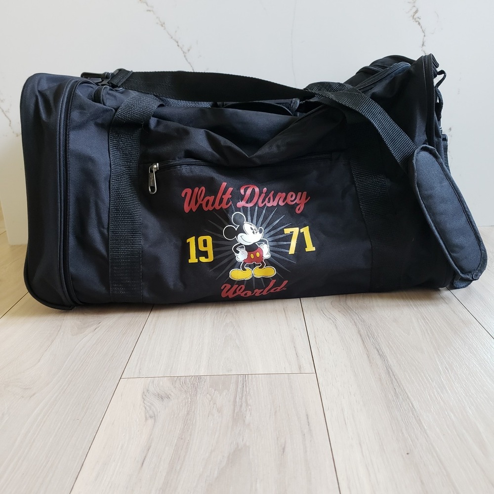 Disney Parks Duffle Bag Large Black Mickey Mouse Walt‎ Disney World Travel Bag